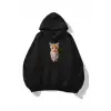 Unisex Sad Cat Sweatshirt Siyah