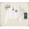 Unisex Save The Environment Kadın Crop Polo Yaka Yarım Fermuarlı Sweatshirt Beyaz
