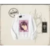 Unisex Save The Environment Oversize Unisex Bisiklet Yaka Sweatshirt Beyaz