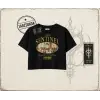 Unisex Sentinel Kadın Crop Tişört Beyaz