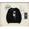 Unisex Shake Oversize Unisex Bisiklet Yaka Sweatshirt Beyaz