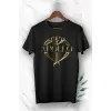 Unisex Siyah Apollo Baskılı Tişört