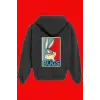 Unisex Siyah Bugs Bunny Sırt Baskılı Sweatshirt