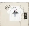 Unisex Siyah Ghosting Oversize Unisex Tişört Beyaz
