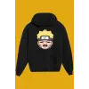 Unisex Siyah Naruto Baskılı Sweatshirt