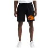 Unisex Siyah Panda Baskılı Cepli Penye Şort