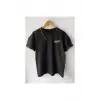 Unisex Siyah Represent Baskılı Oversize Bisiklet Yaka T-shirt