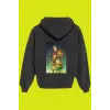 Unisex Siyah Scooby Doo Sırt Baskılı Sweatshirt