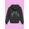 Unisex Siyah Skull Sırt Baskılı Sweatshirt