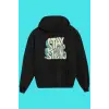 Unisex Siyah Stay Strong Baskılı Sweatshirt