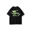 Unisex Smoking Alien Tshirt Siyah