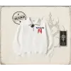 Unisex Spicylife Unisex Polo Yaka Yarım Fermuarlı Sweatshirt Beyaz