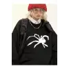 Unisex Spider Bisiklet Yaka Sweatshirt Siyah
