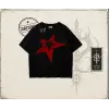 Unisex Star Oversize Unisex Tişört Beyaz