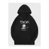 Unisex Super Baskılı Kapüşonlu Sweatshirt Kırmızı