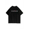 Unisex Super Pixel Siyah Tshirt