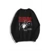 Unisex Survive Bisiklet Yaka Sweatshirt Siyah