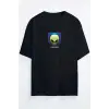 Uzaylı Baskılı Oversize Unisex T-shirt