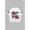 VI Arcane Baskılı Oversize Unisex Beyaz