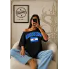 Vintage Argentina Baskılı Unisex Oversize