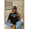 Vintage BULGARIA Baskılı Unisex Oversize