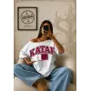 Vintage KATAR Baskılı Unisex Oversize