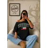 Vintage KUVEYT Baskılı Unisex Oversize