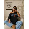 Vintage ROMANIA Baskılı Unisex Oversize