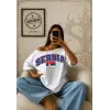 Vintage SERBIA Baskılı Unisex Oversize