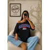 Vintage SERBIA Baskılı Unisex Oversize