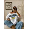 Vintage UKRAINE Baskılı Unisex Oversize
