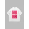 Vırtual Tracks Baskılı Oversize Unisex Beyaz