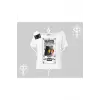 Wanted Temalı Kedi Baskılı Kayık Yaka Tshirt