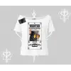 Wanted Temalı Kedi Baskılı Kayık Yaka Tshirt