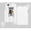 Wanted Temalı Kedi Baskılı Kolsuz Tshirt