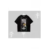 Wanted Temalı Kedi Baskılı Oversize Tshirt