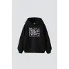 Who Can See Baskılı Oversize Unisex Premium Siyah
