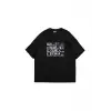 Who Can See Baskılı Oversize Unisex Siyah