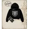WITCH Kadın Crop Kapşonlu Sweatshirt