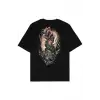 Work Hard Siyah Oversize Unisex T-shirt