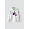Y2k Leopar Starz V2 Baskılı Oversize Unisex Beyaz