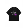 Y2k Leopar Starz V2 Baskılı Oversize Unisex Siyah