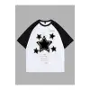 YILDIZ BASKILI ÇİFT RENK T SHIRT
