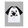 YILDIZ BASKILI ÇİFT RENK T SHIRT
