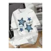 Yıldız Baskılı Oversize Kalıp Unisex T-shirt