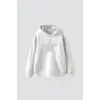 Yıldız Taş Baskılı Oversize Unisex Beyaz