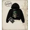 ZORO Kadın Crop Kapşonlu Sweatshirt