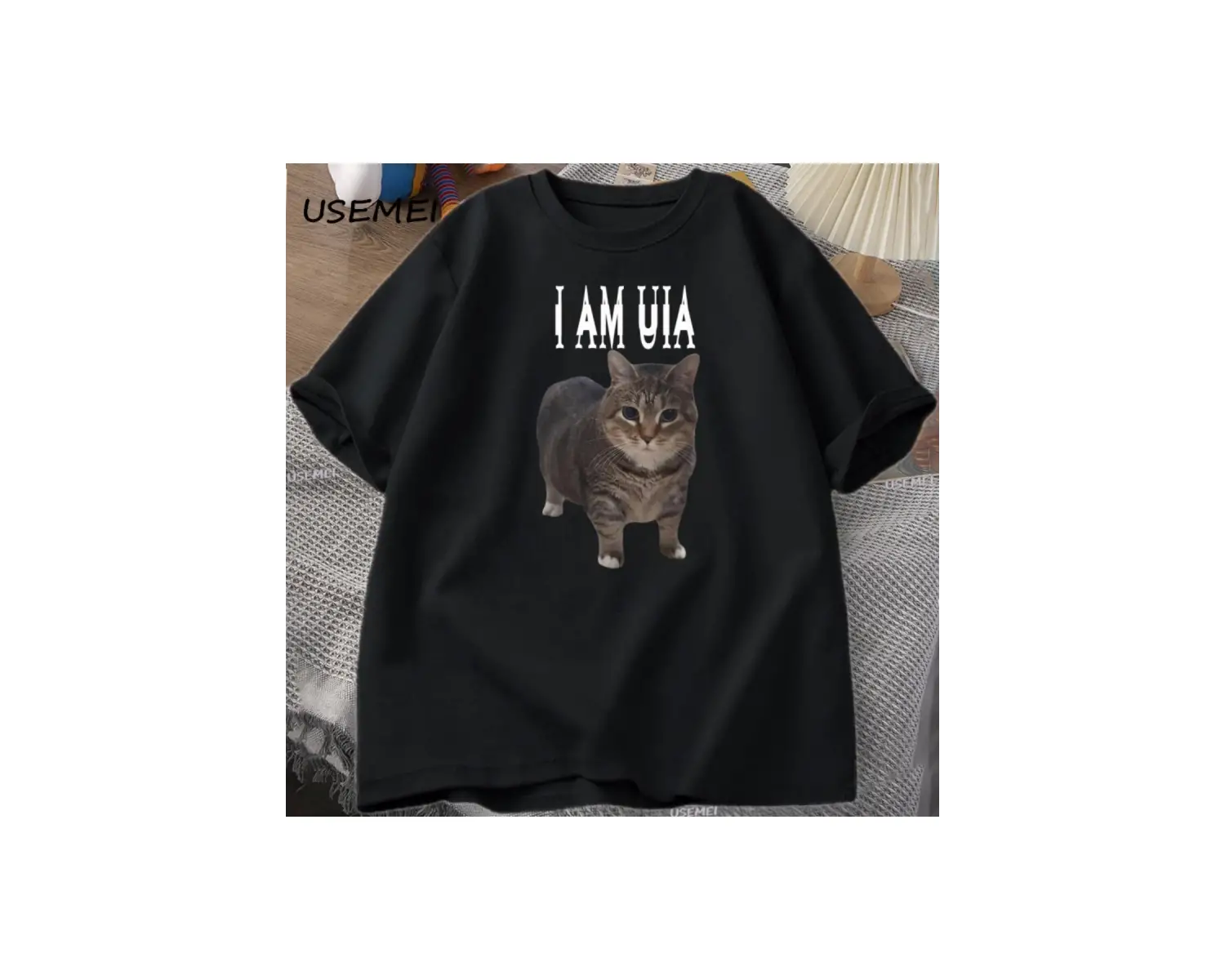 Ben Uia Kedi T-shirt Erkek Kadın Hip Hop Müzik Pamuk Kısa Kollu Yuvarlak Boyun Tshirt erkek 2875