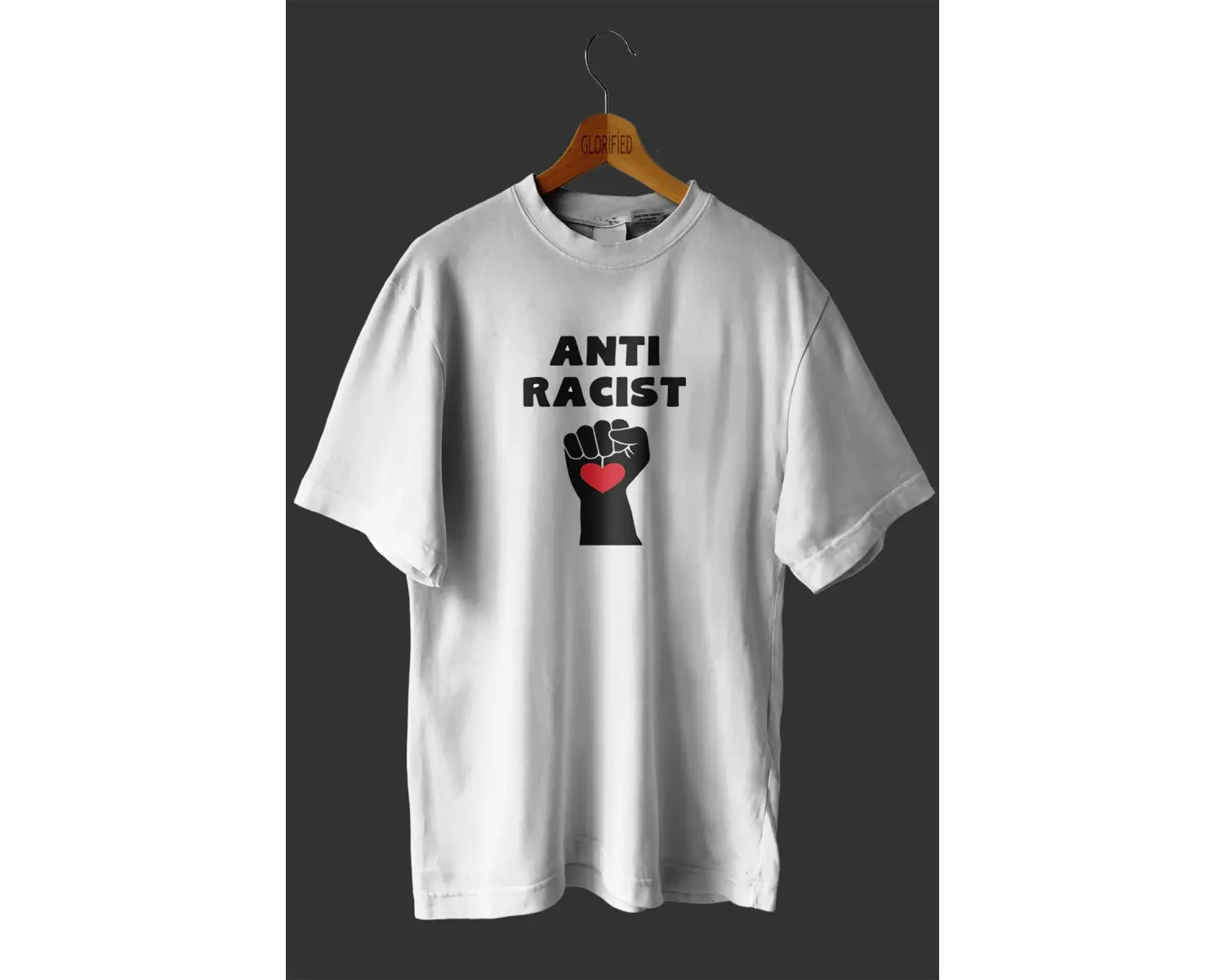 -wed Anti Racist Tasarım Baskılı Oversize T Shirt