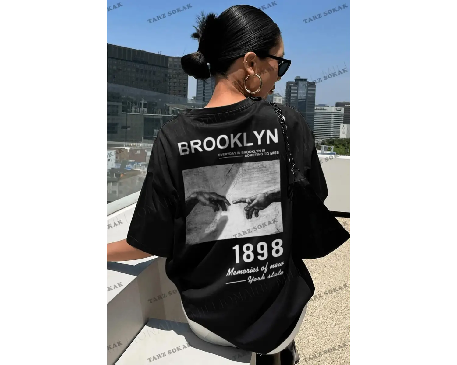 1898 Brooklyn Beyaz Oversize Salas Boyfriend Kadın